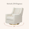 M11288WBG,Babyletto,Kiwi Glider Recliner w/ Electronic Control and USB in Ivory Boucle w/Gold Base