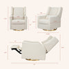 M11288WBG,Babyletto,Kiwi Glider Recliner w/ Electronic Control and USB in Ivory Boucle w/Gold Base