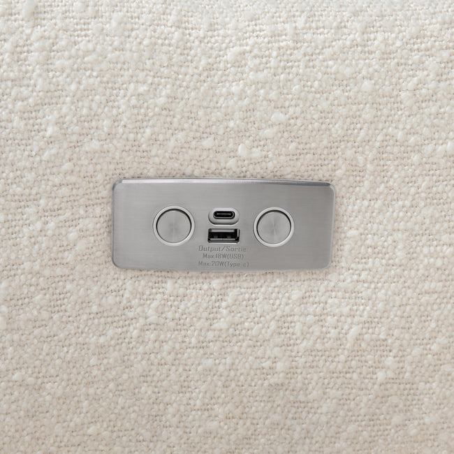 M11288WBG,Babyletto,Kiwi Glider Recliner w/ Electronic Control and USB in Ivory Boucle w/Gold Base