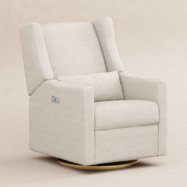 M11288WBG,Babyletto,Kiwi Glider Recliner w/ Electronic Control and USB in Ivory Boucle w/Gold Base
