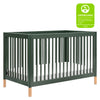 M12901FRGRBE,Babyletto,Gelato 4-in-1 Convertible Crib w/Toddler Bed Kit in Forest Green/Blonde Feet