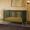 M12901FRGRBE,Babyletto,Gelato 4-in-1 Convertible Crib w/Toddler Bed Kit in Forest Green/Blonde Feet