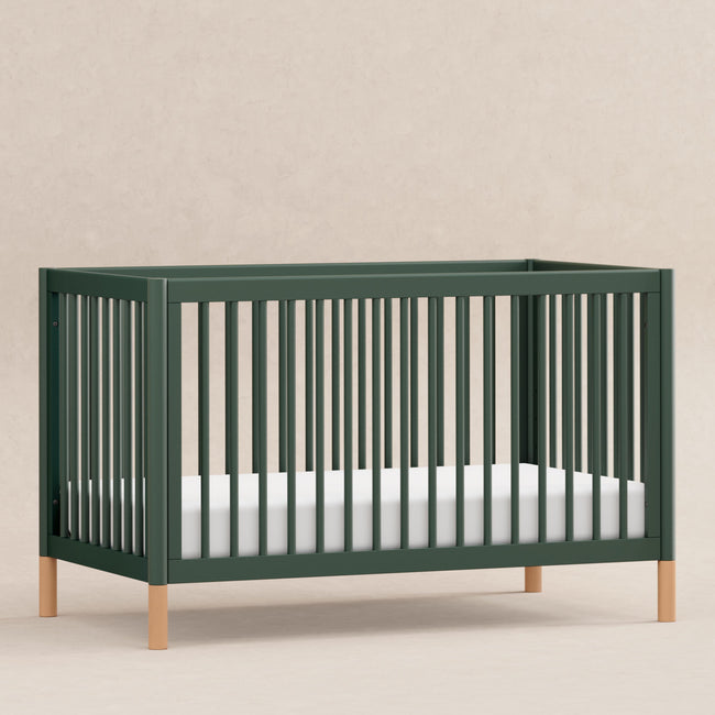 M12901FRGRBE,Babyletto,Gelato 4-in-1 Convertible Crib w/Toddler Bed Kit in Forest Green/Blonde Feet