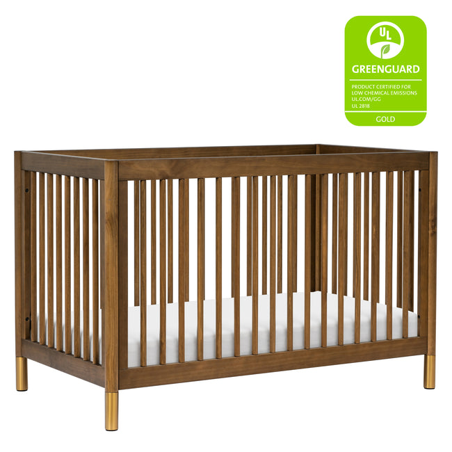 M12901NLGLD,Babyletto,Gelato 4-in-1 Convertible Crib w/Toddler Conversion Kit in Natural Walnut Gold Ft
