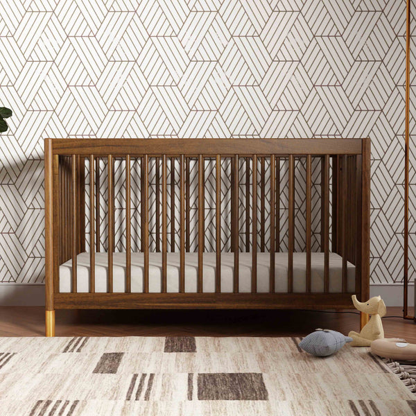 M12901NLGLD,Babyletto,Gelato 4-in-1 Convertible Crib w/Toddler Conversion Kit in Natural Walnut Gold Ft