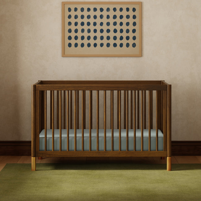 M12901NLGLD,Babyletto,Gelato 4-in-1 Convertible Crib w/Toddler Conversion Kit in Natural Walnut Gold Ft
