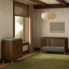 M12923NLGLD,Babyletto,Gelato 3-Drawer Changer Dresser  Gold Feet w/Removable Changing Tray in Natural Walnut