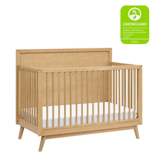 M15901HY,Babyletto,Palma Mid-Century 4-in-1 Convertible Crib w/ Toddler Bed Conversion in Honey