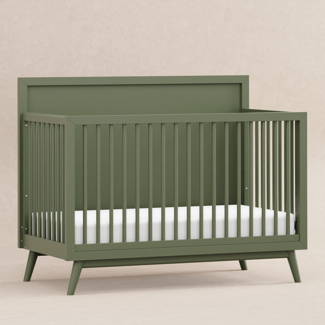 M15901OL,Babyletto,Palma Mid-Century 4-in-1 Convertible Crib w/Toddler Bed Conversion in Olive
