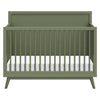 M15901OL,Babyletto,Palma Mid-Century 4-in-1 Convertible Crib w/Toddler Bed Conversion in Olive