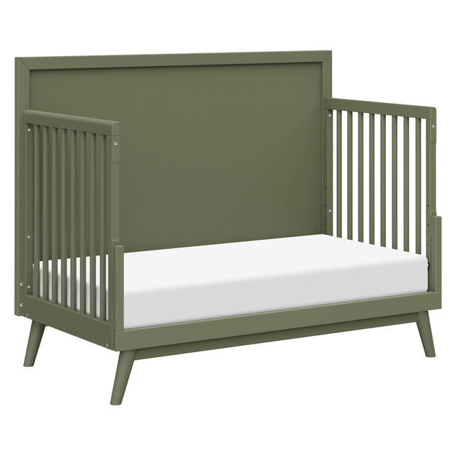 M15901OL,Babyletto,Palma Mid-Century 4-in-1 Convertible Crib w/Toddler Bed Conversion in Olive