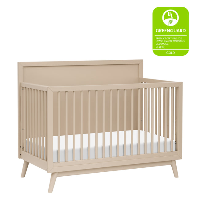 M15901TPE,Babyletto,Palma Mid-Century 4-in-1 Convertible Crib w/Toddler Bed Conversion in Taupe