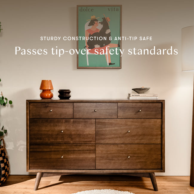 M15916NL,Babyletto,Palma 7-Drawer Double Dresser  Assembled in Natural Walnut
