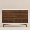 M15916RWNL,Babyletto,Palma 7-Drawer Double Dresser  Assembled in Warm White w/Natural Walnut