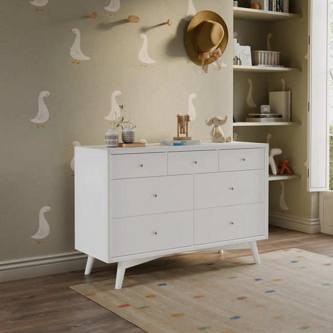 M15916W,Babyletto,Palma 7-Drawer Double Dresser  Assembled in White