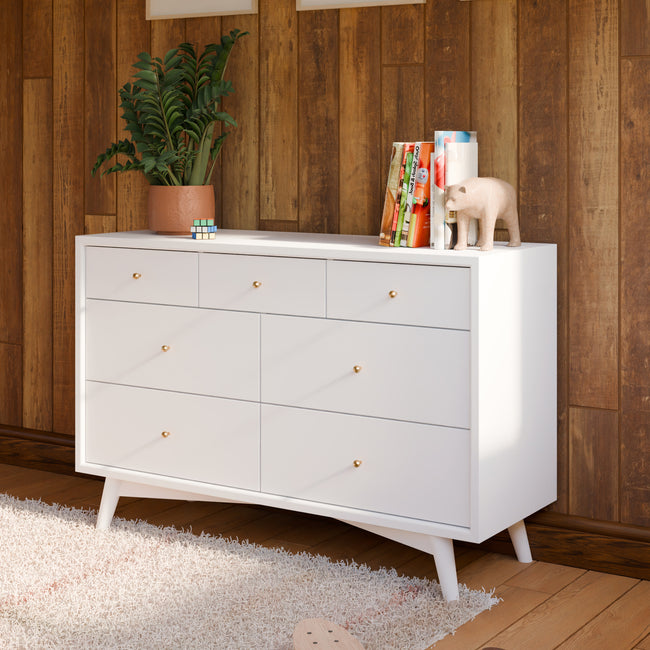 M15916W,Babyletto,Palma 7-Drawer Double Dresser  Assembled in White