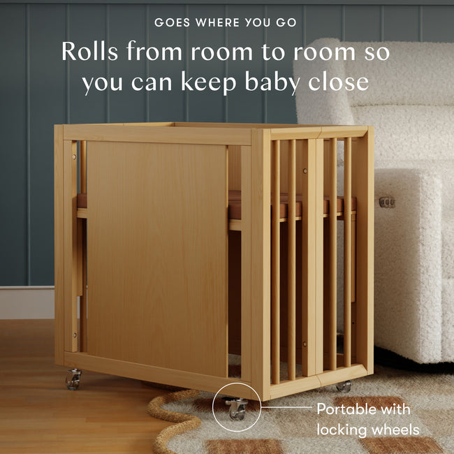 M15980HY,Babyletto,Palma 8-in-1 Convertible All-Stages® Crib w/ Bassinet & Toddler Bed Kits in Honey