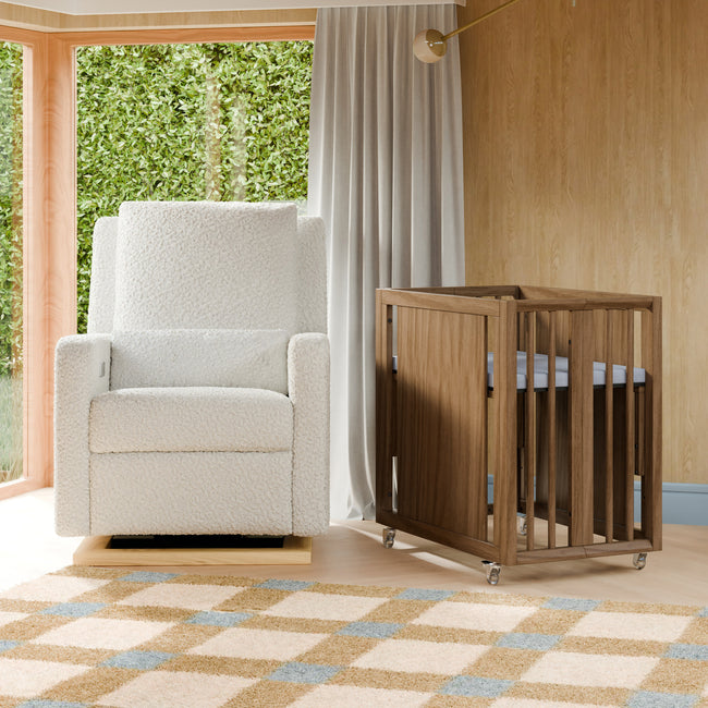 M15980NL,Babyletto,Palma 8-in-1 Convertible All-Stages® Crib w/ Bassinet & Toddler Bed Kits in Natural Walnut
