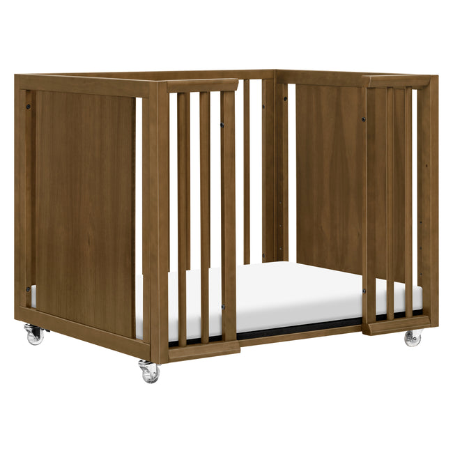 M15980NL,Babyletto,Palma 8-in-1 Convertible All-Stages® Crib w/ Bassinet & Toddler Bed Kits in Natural Walnut