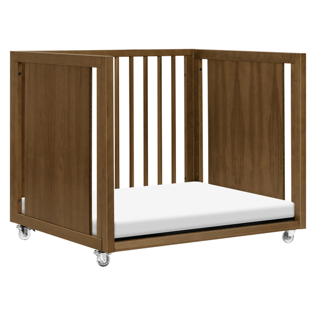 M15980NL,Babyletto,Palma 8-in-1 Convertible All-Stages® Crib w/ Bassinet & Toddler Bed Kits in Natural Walnut