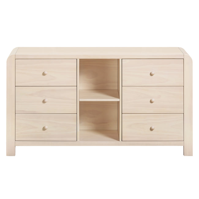 M18416NX,Babyletto Kids,TipToe 6-Drawer Assembled Dresser with Cubbies in Washed Natural