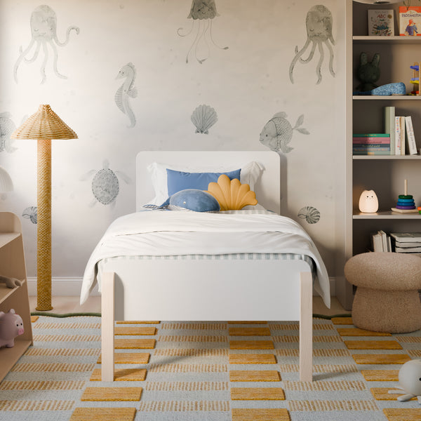 M18469WNX,Babyletto Kids,TipToe Twin Bed in White and Washed Natural
