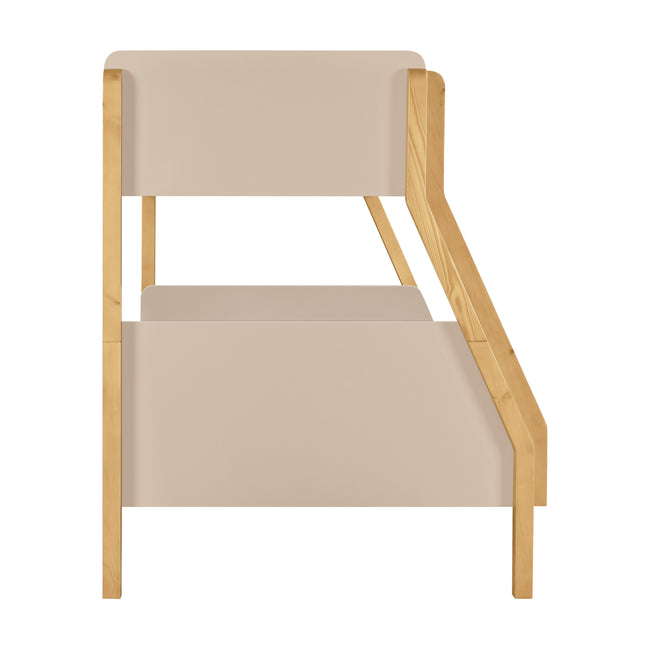 M18495TPEHY,Babyletto Kids,TipToe Twin-Over-Full Bunk Bed in Taupe and Honey