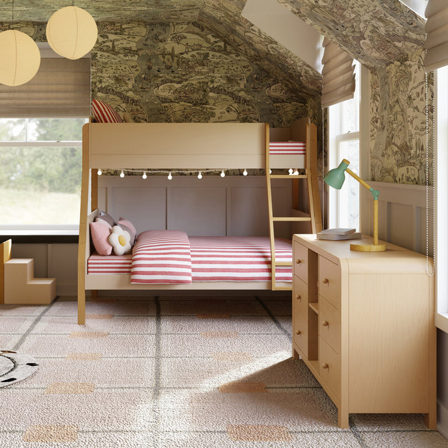 M18495TPEHY,Babyletto Kids,TipToe Twin-Over-Full Bunk Bed in Taupe and Honey