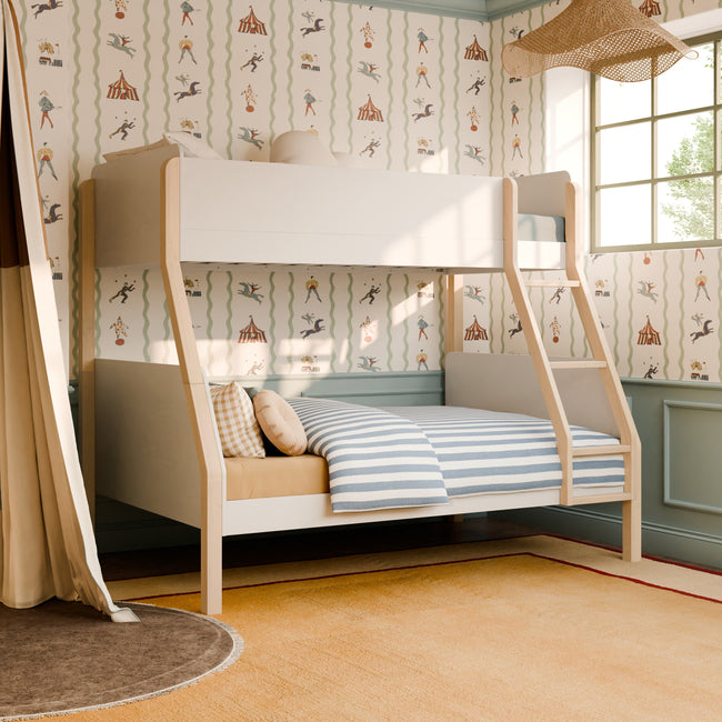 M18495WNX,Babyletto Kids,TipToe Twin-Over-Full Bunk Bed in White and Washed Natural