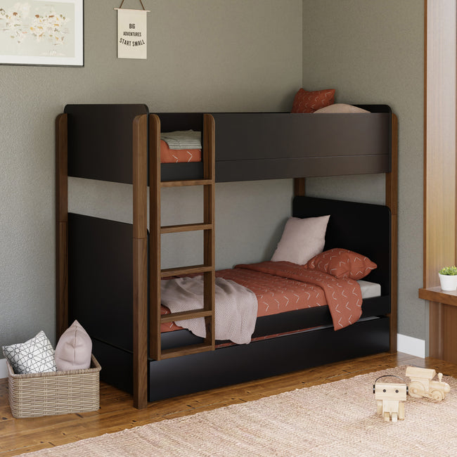 M19173B,The MDB Family,TipToe Twin Storage Trundle Bed in Black