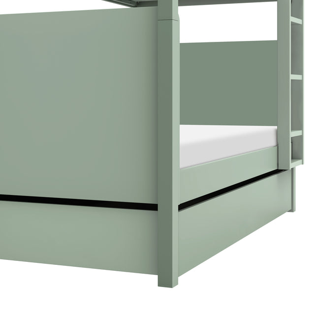 M19173LS,The MDB Family,TipToe Twin Storage Trundle Bed in Light Sage