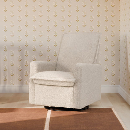 M20977AT,Babyletto,Cali Flange Gliding Swivel Recliner in Almond Teddy Loop