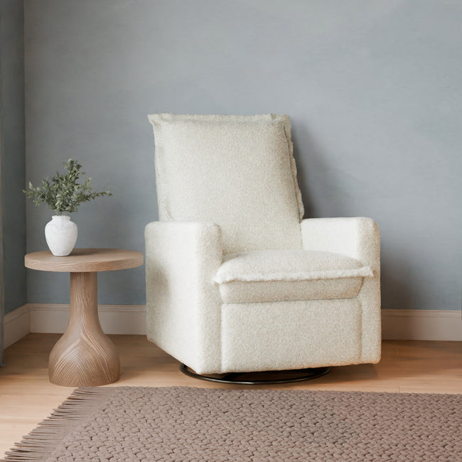 M20977CMSG,Babyletto,Cali Flange Gliding Swivel Recliner in Cream Shearling