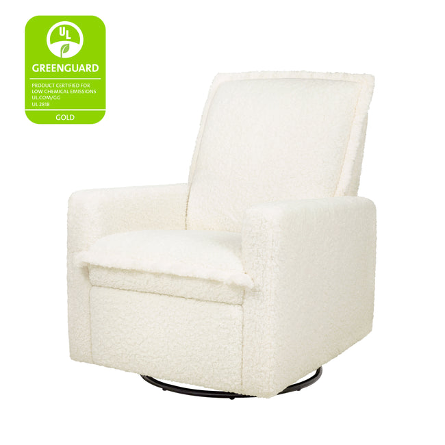 M20977CMSG,Babyletto,Cali Flange Gliding Swivel Recliner in Cream Shearling