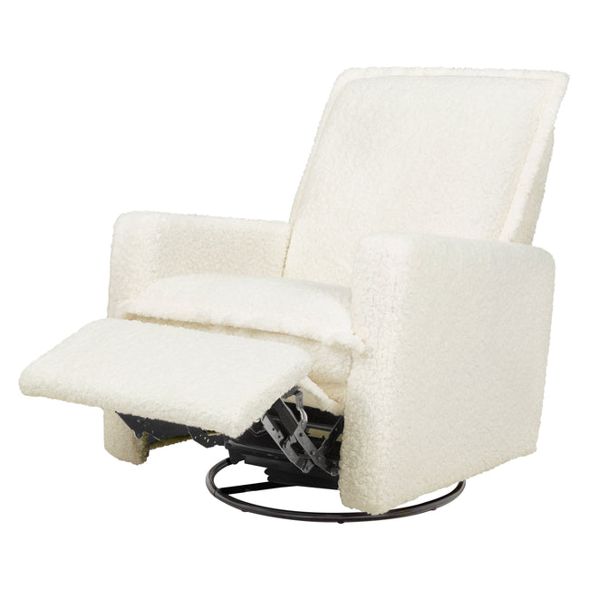 M20977CMSG,Babyletto,Cali Flange Gliding Swivel Recliner in Cream Shearling