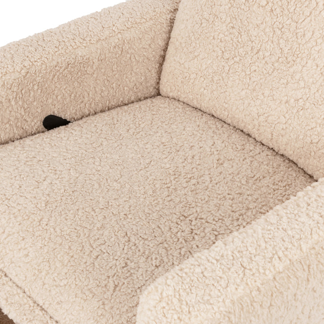 M20977CSG,Babyletto,Cali Flange Gliding Swivel Recliner in Chai Shearling