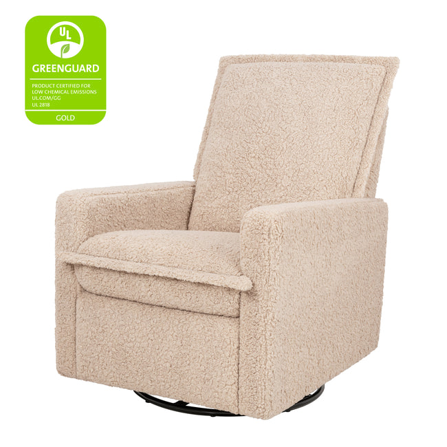 M20977CSG,Babyletto,Cali Flange Gliding Swivel Recliner in Chai Shearling
