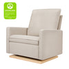M20984PBEWLB,Babyletto,Cali Pillowback Chair and a Half Glider in Performance Beach Eco-Weave w/ Light Wood Base