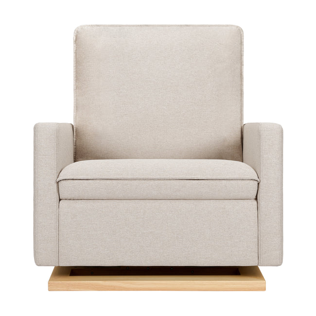 M20984PBEWLB,Babyletto,Cali Pillowback Chair and a Half Glider in Performance Beach Eco-Weave w/ Light Wood Base