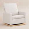 M20984PCMEWLB,Babyletto,Cali Pillowback Chair and a Half Glider in Performance Cream Eco-Weave w/ Light Wood Base