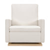 M20984PCMEWLB,Babyletto,Cali Pillowback Chair and a Half Glider in Performance Cream Eco-Weave w/ Light Wood Base