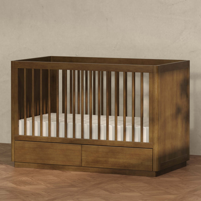 M21601NL,Babyletto,Bento 3-in-1 Convertible Storage Crib w/Toddler Bed Conversion Kit in Natural Walnut