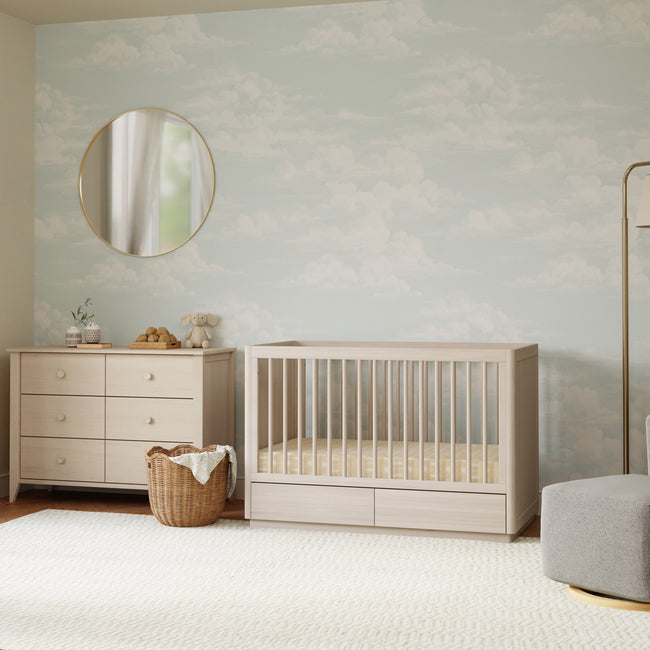 M21601NX,Babyletto,Bento 3-in-1 Convertible Storage Crib w/Toddler Bed Conversion Kit in Washed Natural