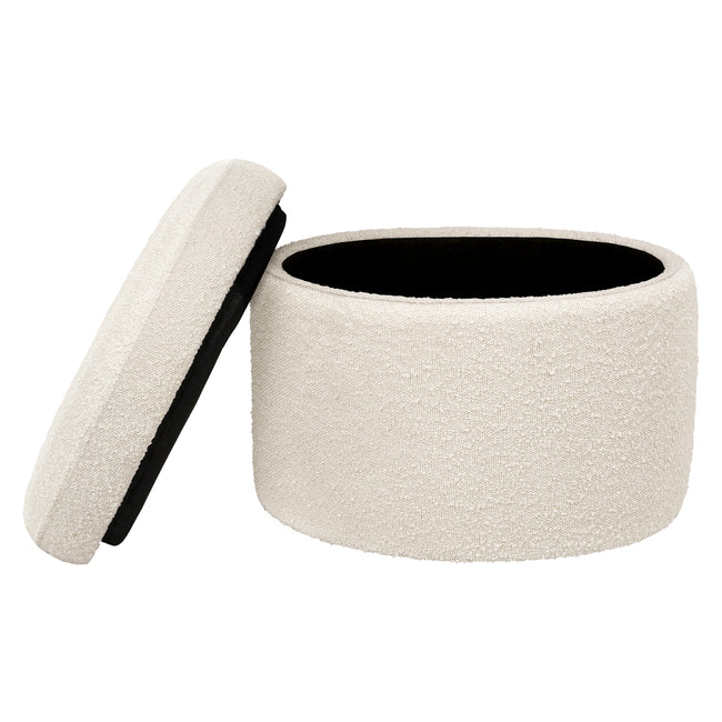 M22185WB,Babyletto,Wally Storage Ottoman in Ivory Boucle
