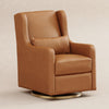 M22187TANG,Babyletto,Wally Swivel Glider in Tan Vegan Leather w/Gold Base