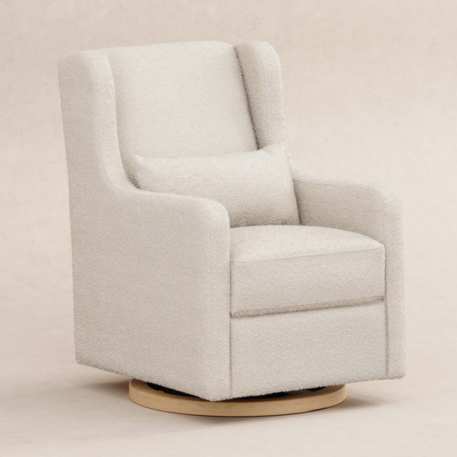 M22187WBLB,Babyletto,Wally Swivel Glider in Ivory Boucle w/Light Wood Base