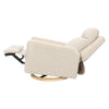M23082ATLB,Babyletto,Sigi Pro Power Glider Recliner w/ Power Lumbar in Almond Teddy Loop w/Light Wood Base