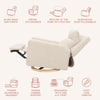 M23082ATLB,Babyletto,Sigi Pro Power Glider Recliner w/ Power Lumbar in Almond Teddy Loop w/Light Wood Base