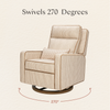 M23082BSCTB,Babyletto,Nate Berkus x Babyletto Sigi Pro Power Recliner in Perf Bronze Stripe Eco-Crossweave w/Toffee Base