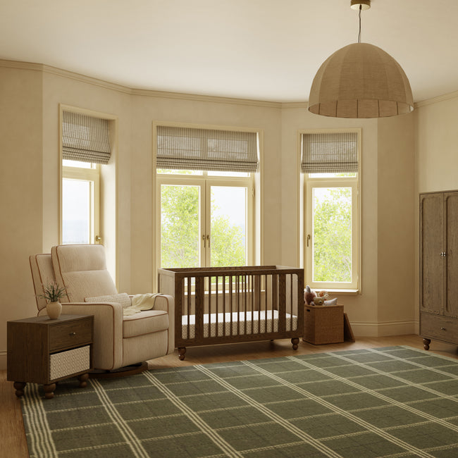 M23082BSCTB,Babyletto,Nate Berkus x Babyletto Sigi Pro Power Recliner in Perf Bronze Stripe Eco-Crossweave w/Toffee Base